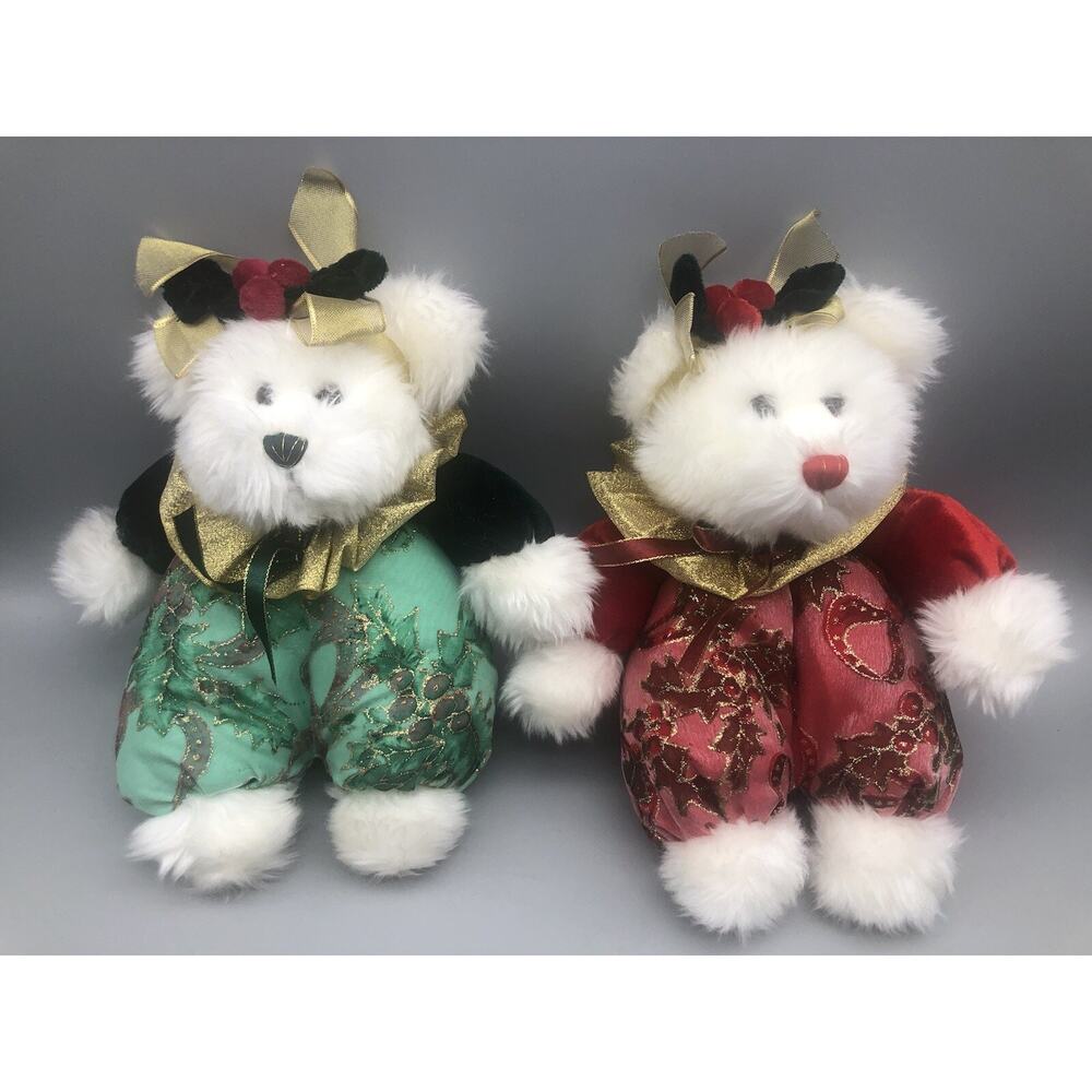 PBC International Rare Multicolor Bear Plushy Ornament Plush Holiday’s Themed 9"